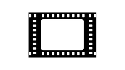 Obraz premium Black film strip with white perforations on a white background.