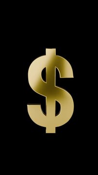 Golden Dollar Currency Symbol - 3D Financial Concept