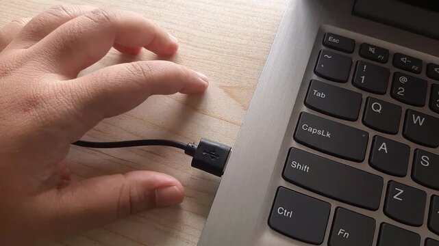 Try to plug a USB cable into the laptop port