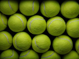 tennis balls, row, banner, art