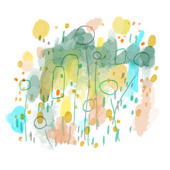 Watercolor-Style Abstract Flower Illustration