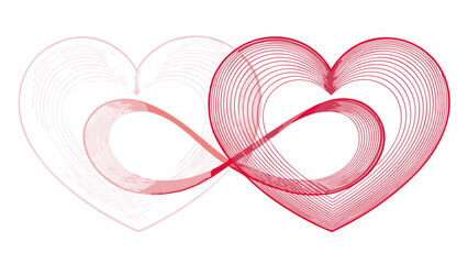 Intertwined hearts symbolize eternal love and connection
