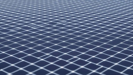 Abstract Blue Perspective Grid with Glowing Connection Points for Digital Infrastructure and Cyber Space Background
