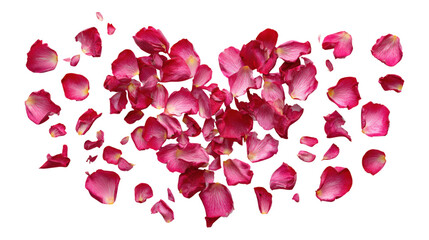 Pile of falling rose petals scattered in random arrangement for romantic occasions