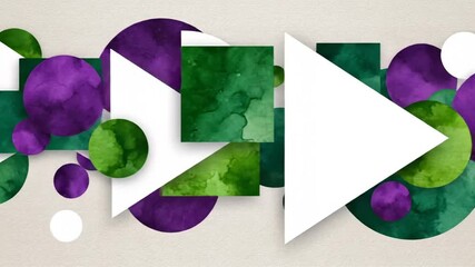 Play button icon on colorful abstract background for video or presentation - Powered by Adobe