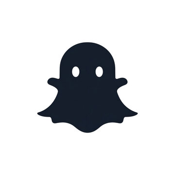 Dark ghost silhouette snapchat logo on white background, offering a bold alternative social media icon with minimalist graphic style.