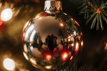 Silver Christmas Bauble Reflection