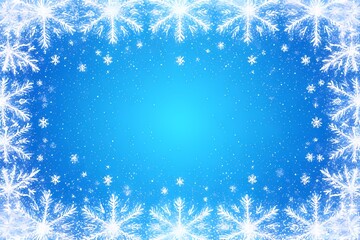 Blue Snowflake Border Frame Pattern
