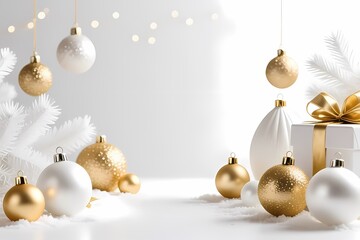 White And Gold Holiday Ornament