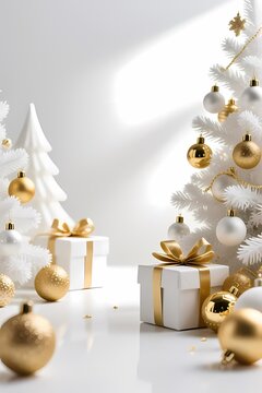 Luxurious White and Gold Holiday Setting