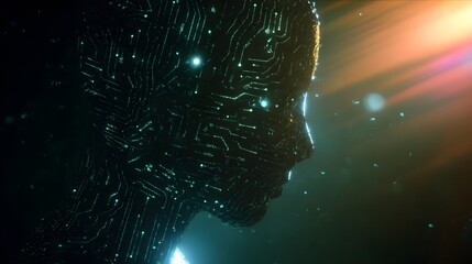 Digital Mindscape A Futuristic Portrait of Human Consciousness and Technological Innovation