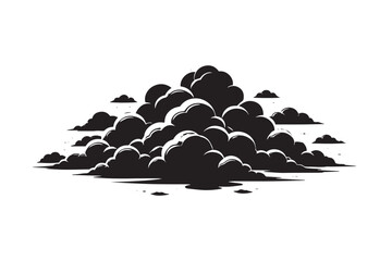 Black cloud silhouette on white background