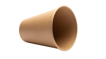 A brown paper cone on a black background