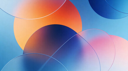 Abstract colorful glassmorphism background with overlapping circles