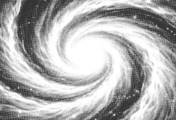 Abstract Spiral Halftone Texture isolated on transparent background, Generative AI