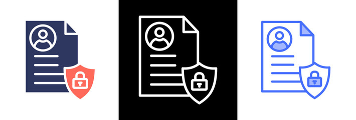 Privacy Protection triple icon