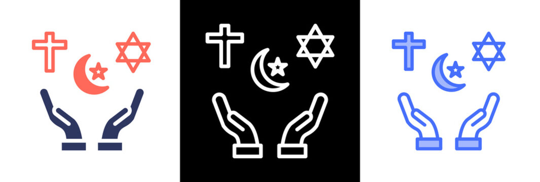 Freedom Of Religion triple icon