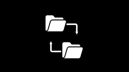 File folder icons animation on black background. folder icon concept animated.with video animation. - Powered by Adobe