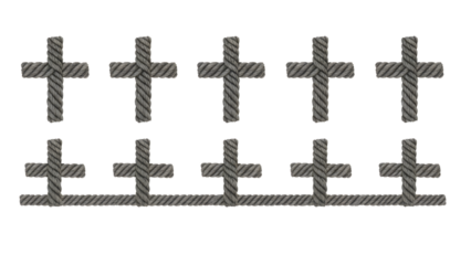 Textured Rope Crosses Pattern On Black Background