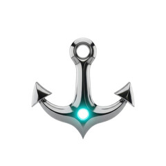 Chrome anchor with glowing blue light