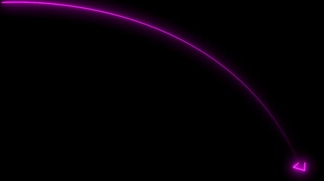 Neon red arrow growth down icon on background. business graph animation arrow symbol concept.