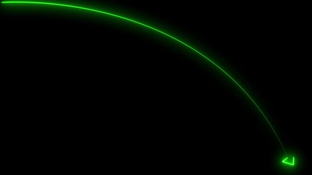 Neon red arrow growth down icon on background. business graph animation arrow symbol concept.