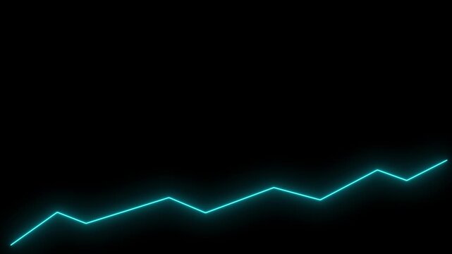 Market Recovery Concept. Successful growth trend blue line graph going Up. 