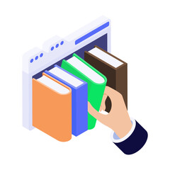 An isometric style icon showing an online lecture