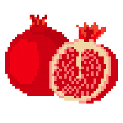Obraz premium Pixel Art Pomegranate - Pixel Art Sample