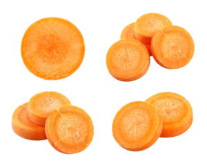 Fototapete Zu Essen Set of slices of carrot isolated on transparent background. PNG  © egorxfi