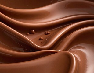 Chocolate l&iacute;quido desliz&aacute;ndose lentamente sobre una superficie lisa similar a la piel, textura sedosa extrema, luz suave