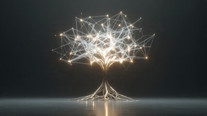 Abstract Tree with Glowing Connections