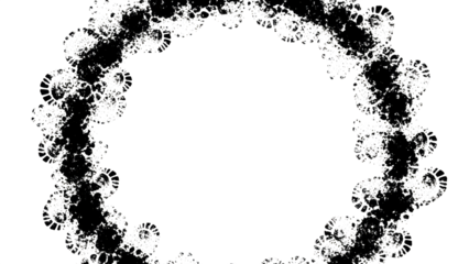 Abstract White Organic Cell Frame On Black Background