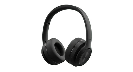 Sleek black wireless headphones isolated on a dark background offering immersive audio experiences