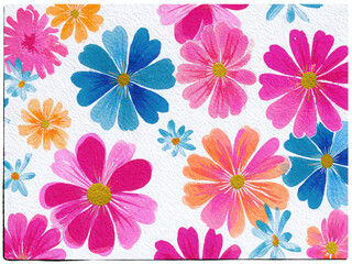 A colorful floral design with a white background