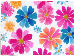 A colorful floral design with a white background