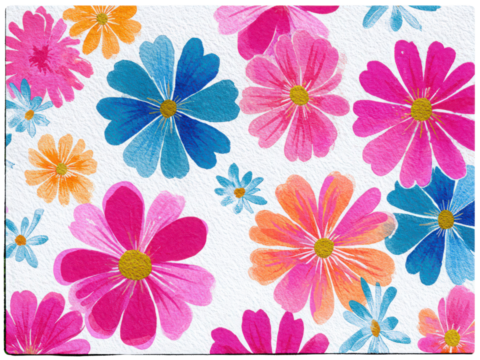 A colorful floral design with a white background - Powered by Adobe