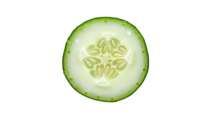 Freshness unveiled: a backlit cross-section of a cucumber radiating vitality and natural elegance
