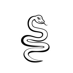 Obraz premium Viper. Viper simple black and white line art vector logo