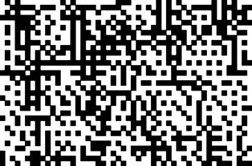 Abstract Geometric Pixel-Grid Pattern, Squared Halftone Structures with Interconnected Digital Elements on Transparent Background