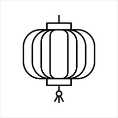 Obraz premium Traditional Asian Chinese Lantern Icon Representing Cultural Celebrations and Festive Decorations, Perfect for Design Elements Related to Holidays and Events