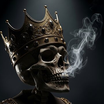 Skeleton King Smoking.