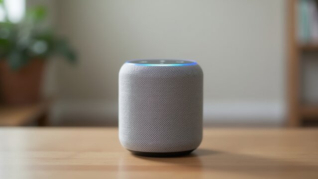 Smart speaker with voice assistant, AI home device, wireless speaker, voice-controlled technology, connected home hub, smart home integration, music streaming device