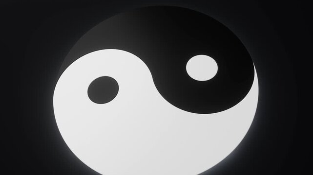 Chinese ancient taiji yin-yang pattern symbol, 3d rendering 4k
