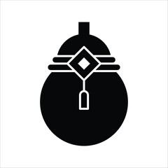 Stylized black silhouette icon depicting a traditional decorative calabash gourd flask, symbolizing ancient customs, beverage storage, and cultural elegance