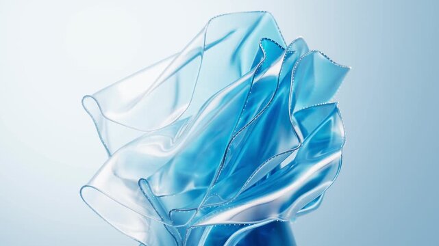 
Flowing transparent blue multilayer cloth background, 3d rendering 4k