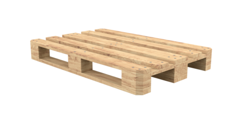 Wooden pallet on white background. Isolated 3D illustration