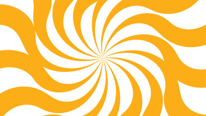 An abstract orange background design featuring a vibrant sun burst pattern of yellow circles and red spiral waves to create a summer vector art texture for a decorative wallpaper backdrop