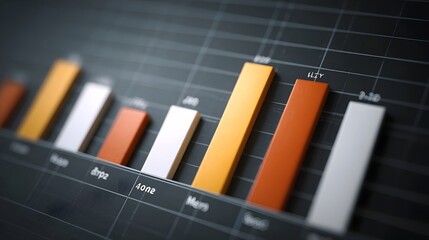 A colorful bar chart illustrating data analysis and trends with abstract visual elements