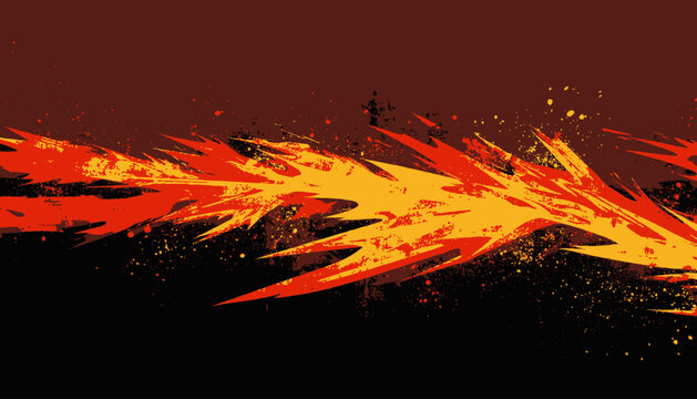 An abstract flame-like design with a gradient of warm colors, from dark to bright, with black background